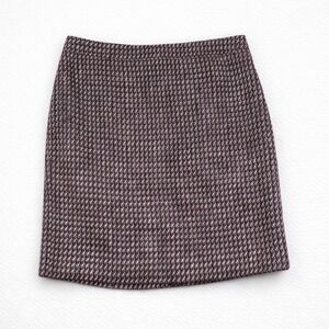 Loft Outlet Womens Burgundy Purple Tweed A-Line Mini Skirt Size 10 Career Work